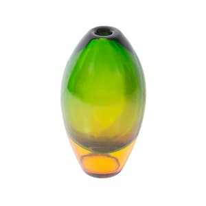 Murano Sommerso Flavio Poli Attrib. Green and Amber Glass Vase