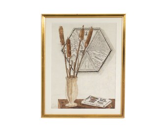James Spencer Russell Signed 1990 Watercolor Still Life Painting