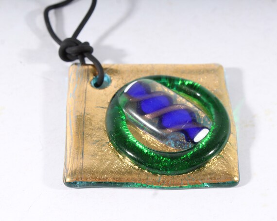 Vintage Tommasi Italian Murano Art Glass Pendant - image 2