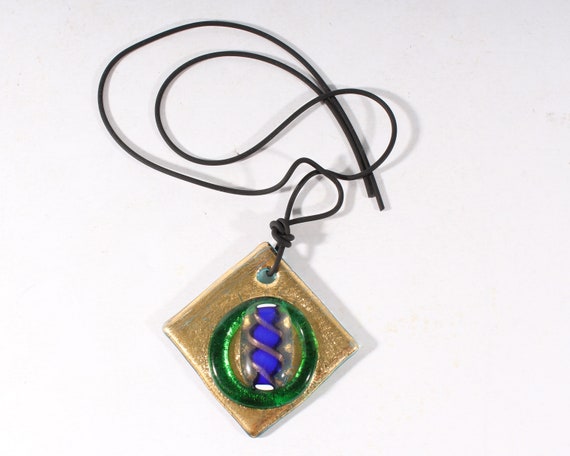 Vintage Tommasi Italian Murano Art Glass Pendant - image 5