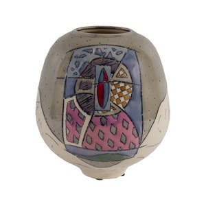 Freeman Signed Postmodern Studio Pottery Vase