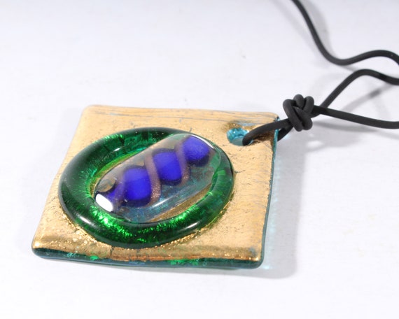 Vintage Tommasi Italian Murano Art Glass Pendant - image 4