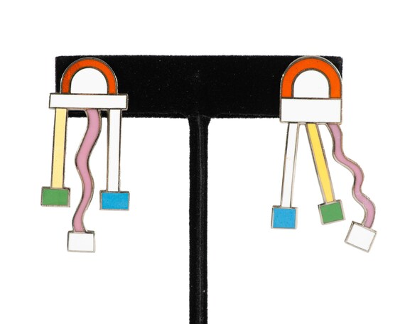 Ettore Sottsass Acme Memphis Style “Cometa” Earri… - image 2