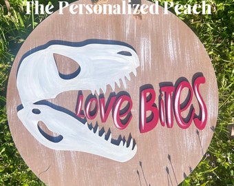 T-Rex Love Bites Valentines Door Hanger