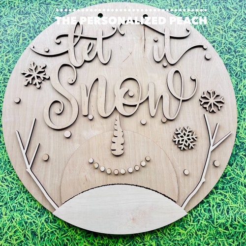 Let It Snow Laser Cut Door Hanger Blank/ Christmas Winter Etsy