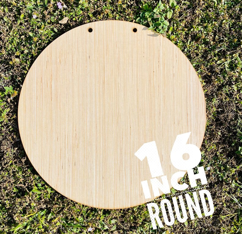 16 Inch Blank Round Door Hanger/ Farmhouse Craft/ Wood Round Etsy