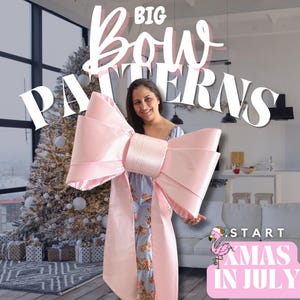 Large Fabric Bow/Lazo/Moño Template: Coquette Christmas Tree Party Decor (Digital Download) + Instructions
