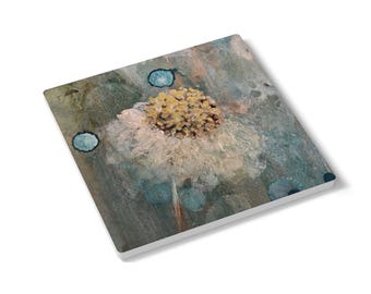 Daisy Ceramic Coaster, Alcohol Ink Coaster, Drink Coaster, Home Decor, Housewarming Gift