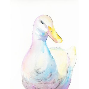 Watercolor Duck Painting Art Print by Bethany