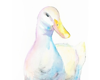 Watercolor Duck Painting Art Print by Bethany