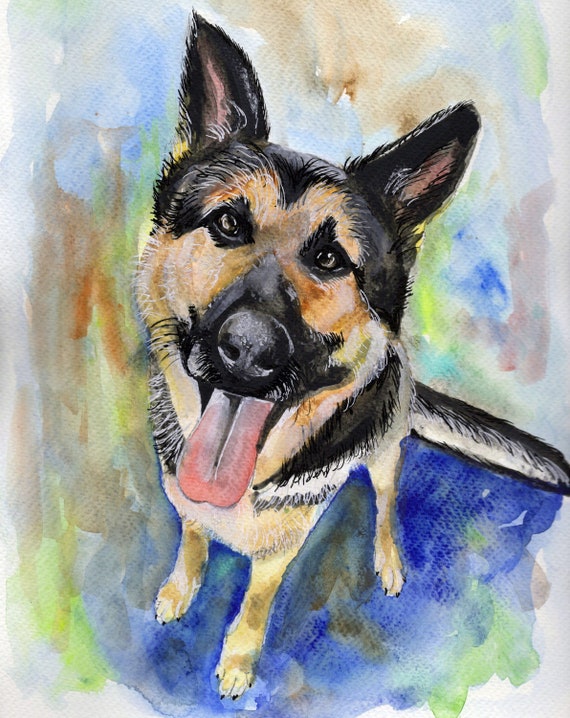 2 Piece German Shepherd PJ Set - Watercolor 2 Piece German Shepherd PJ Set - Watercolor