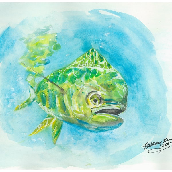 Mahi Mahi Dolphinfish Digital Download Art by Bethany Kerr