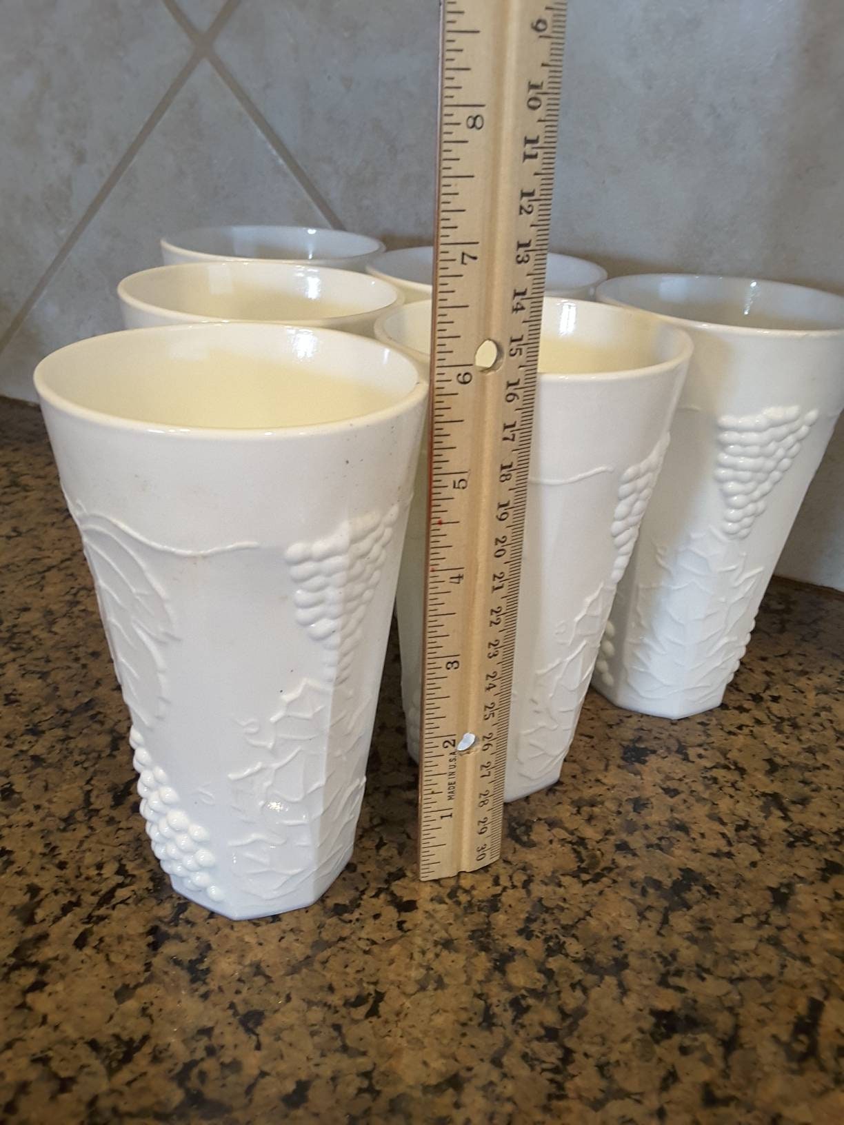 Set of 6 Milk Glass tumblers by Indiana Glass VINTAGE Etsy.de