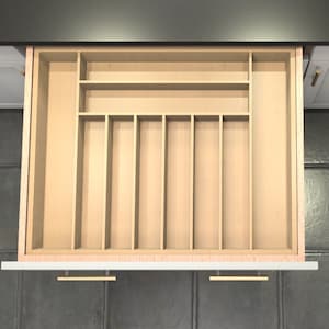 Custom Drawer Divider, Maple Silverware Organizer, 10 Spaces, DrawerSpace X1CT6X1 Custom Made for your exact dimensions.