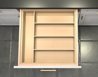 Divisor de cajón personalizado, organizador de cubiertos de arce, 5 espacios, DrawerSpace X1AH4, hecho a medida para sus dimensiones exactas.