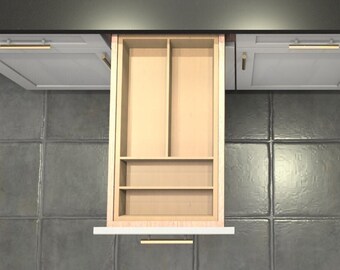 Divisor de cajón personalizado, organizador de cubiertos de arce, 4 espacios, DrawerSpace C2, hecho a medida según sus dimensiones exactas.