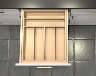 Divisor de cajón personalizado, organizador de cubiertos de arce, 6 espacios, DrawerSpace CT4, hecho a medida según sus dimensiones exactas.