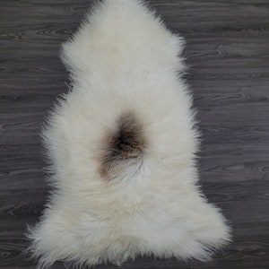 Genuine Off-White Sheepskin Rug - 2ft X 3.5ft, 100% Natural, Soft Dense Wool 14 thumbnail image