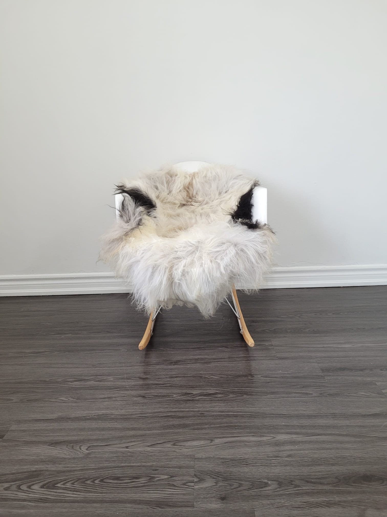 Tapis En Peau De Mouton Retourné Véritable - Fabriqué En Italie - 69x40 Cm - Gris Anthracite