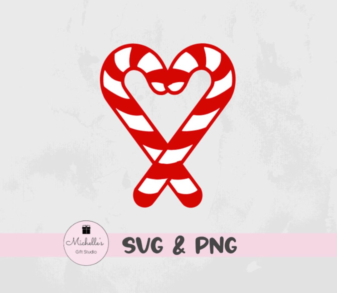 Candy Cane Heart Svg Christmas Svg Candy Canes Love Candy Canes