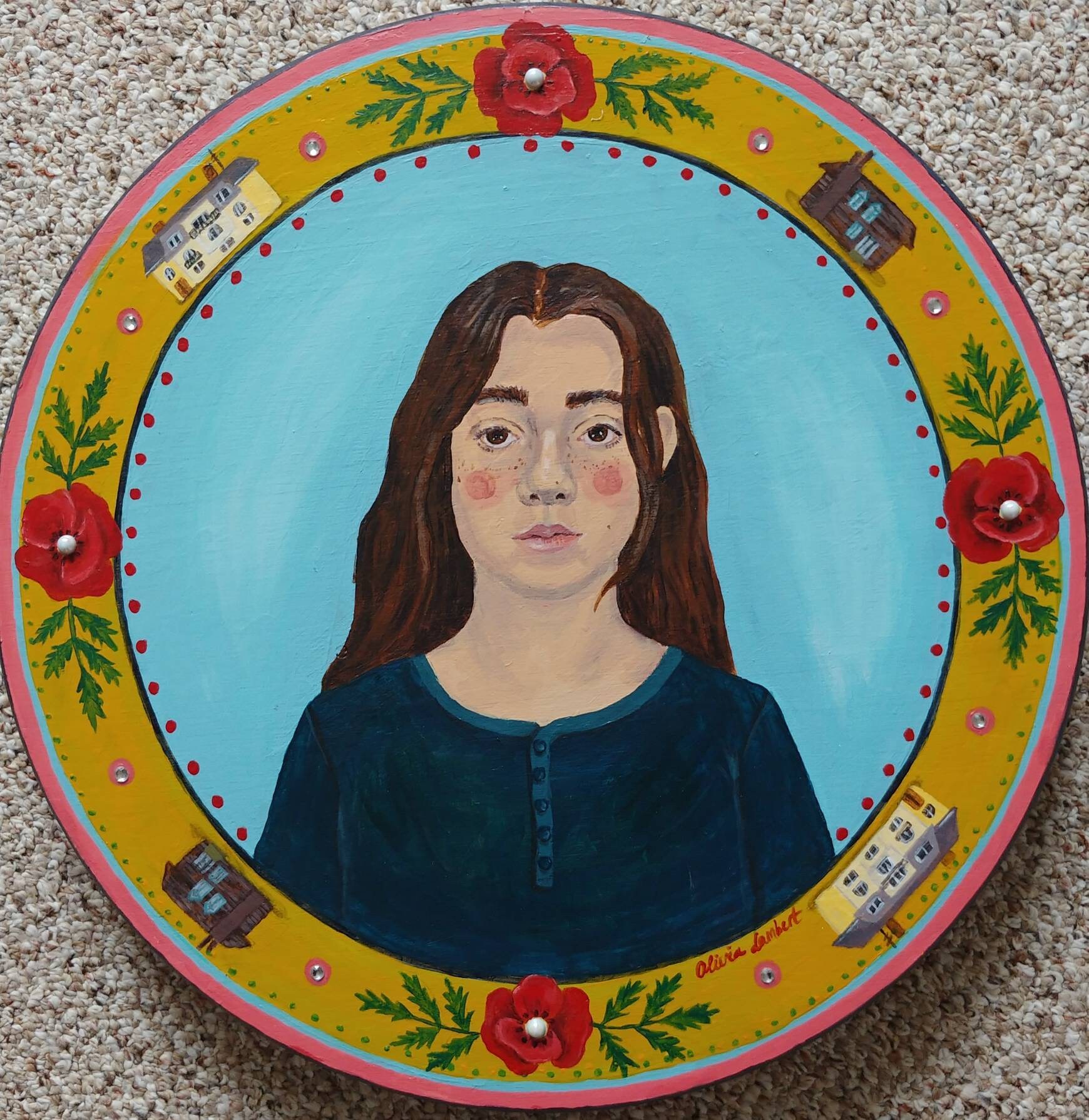 Original AcrylGemälde auf Holz Volkskunst Portrait Etsy