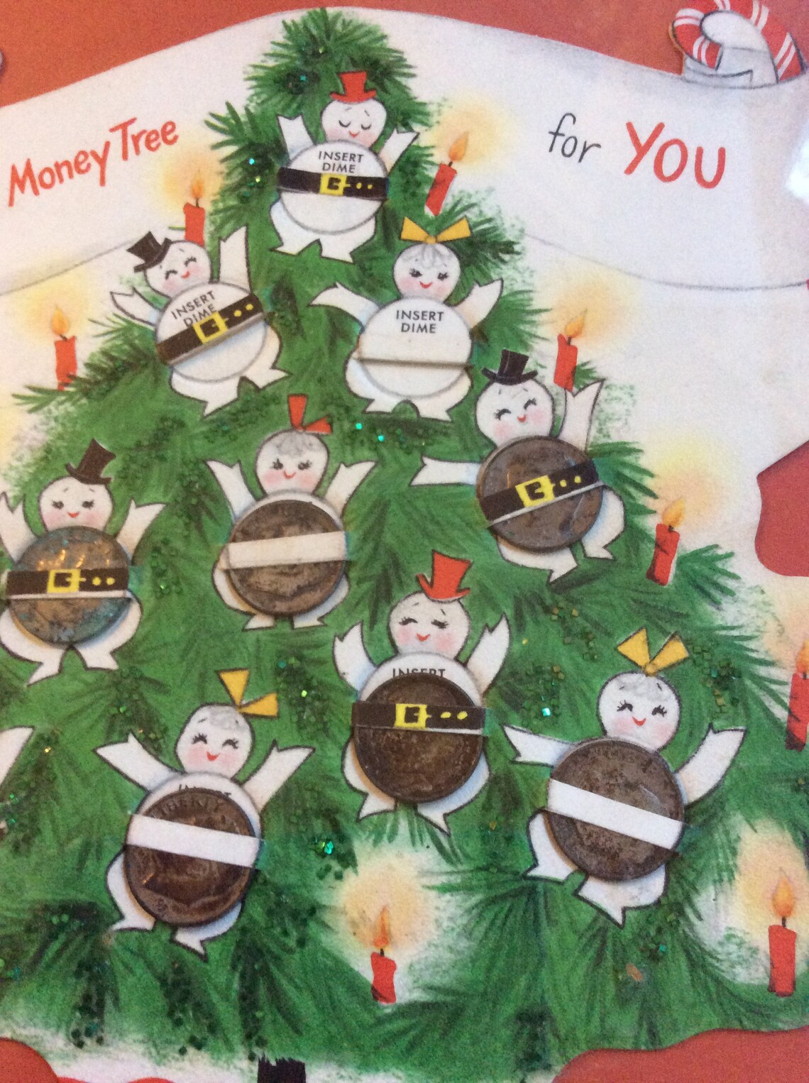 Vintage Childs Christmas Money Card Etsy