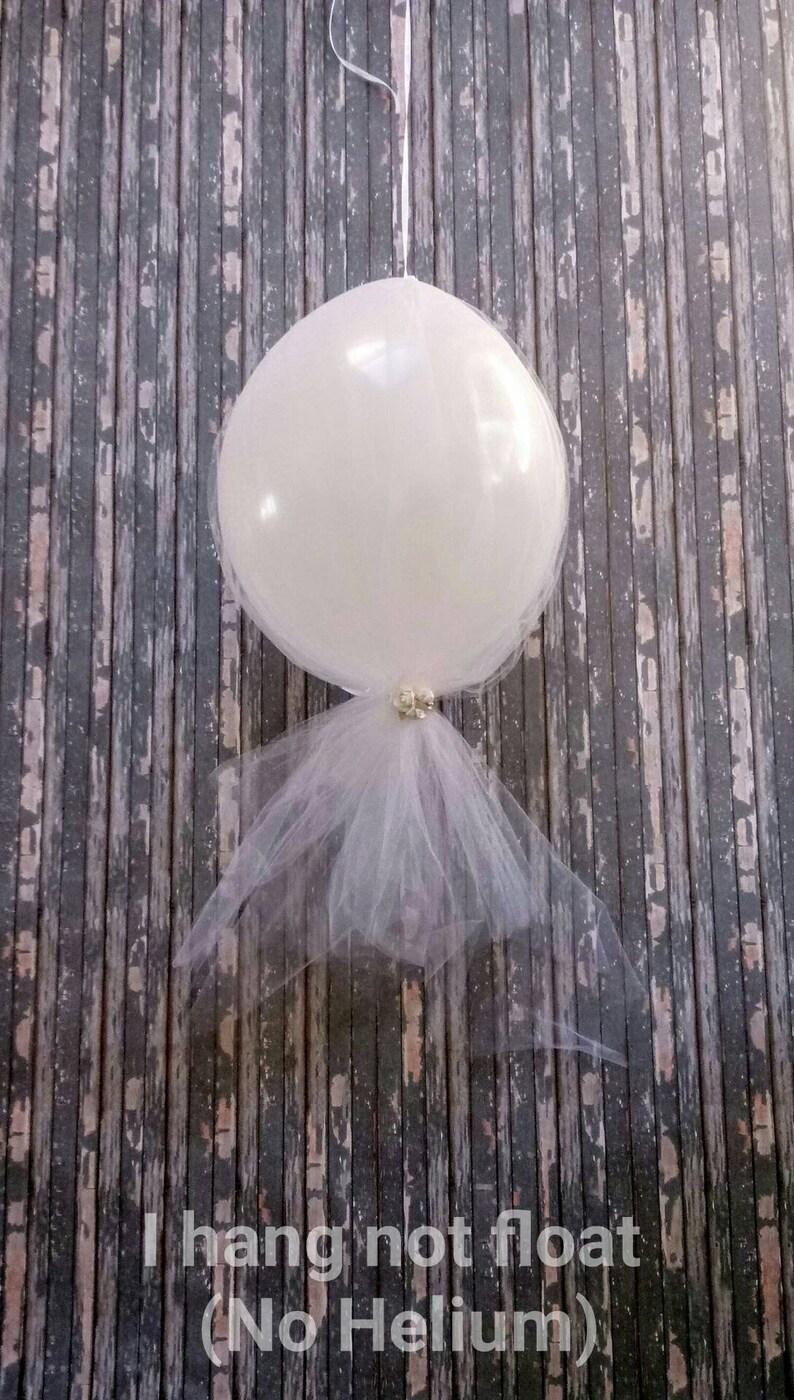 White Tulle Balloons Large Balloon Birthday Balloons Baby Etsy