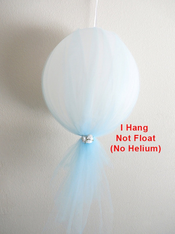 Blue 17 Tulle Balloons Hanging Balloons Boy Baby Shower Balloons Baby Shower Decorations 1st Birthday Blue Baby Shower Tulle Balloons