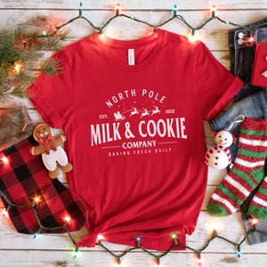 North Pole Milk and Cookie Company Shirt, Christmas Cookie Company Tee, Cute Group Christmas Shirts, Christmas Milk and Cookie Tees