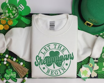 Let The Shenanigans Begin Shirt, St. Patrick's Day Family Tees, Saint Patty's Day Group Hoodies, Funny St. Paddy's Day Sweatshirt