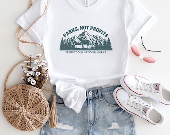 Parks Not Profits Protect Our National Parks Shirt, Save Wildlife and Public Lands, Eco-Activism Tee, Conservation Protest, American Nature