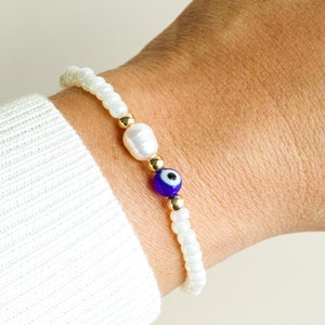 Bracelet œil protecteur, bracelet porte-bonheur, bracelet de protection, œil bleu protecteur, cadeau pour femme, cadeau pour maman, cadeau pour la fête des mères image 5