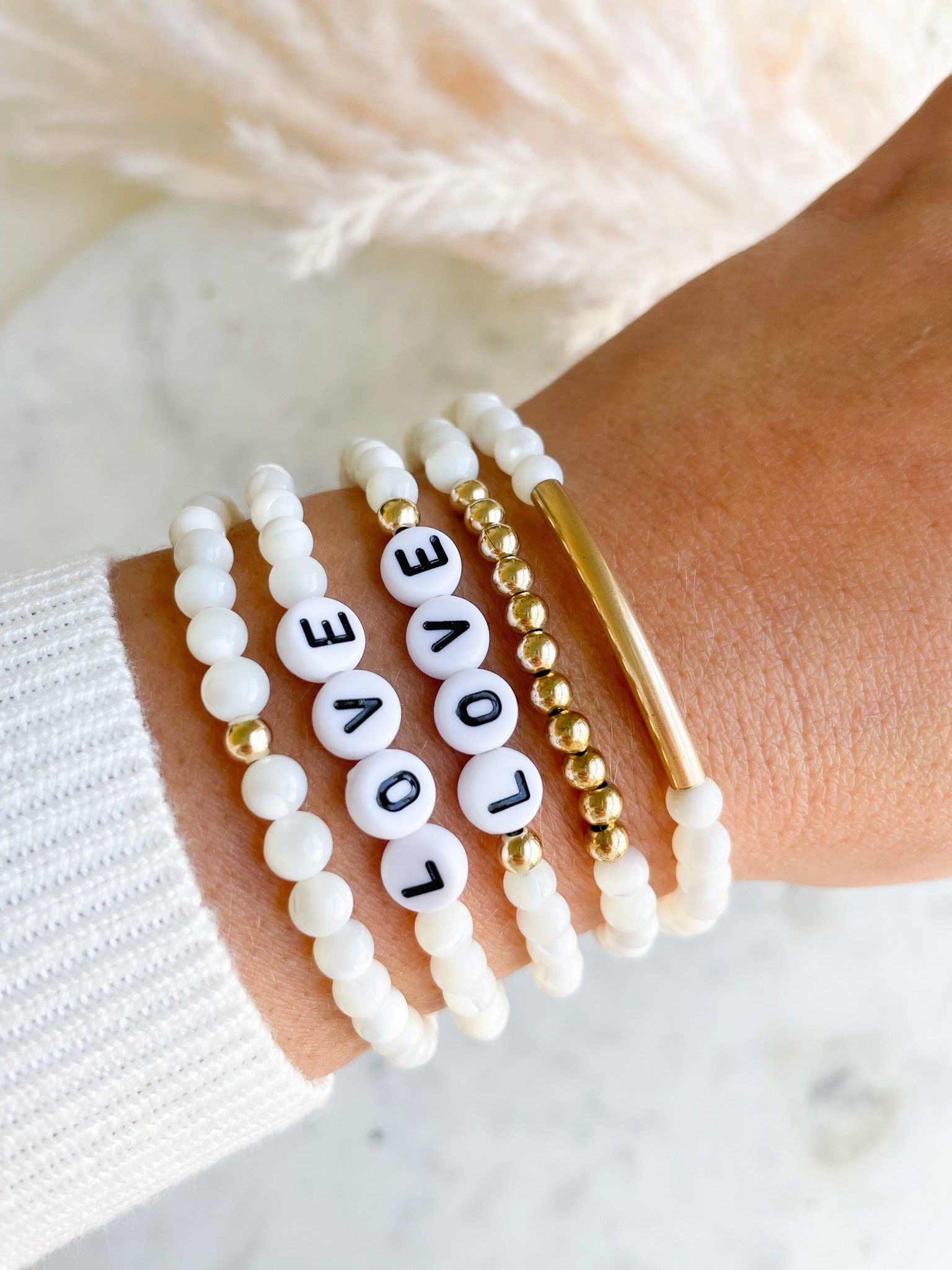 Personalized Jewelry Bracelet Diy Name Bead Bracelets Kid - Main Image