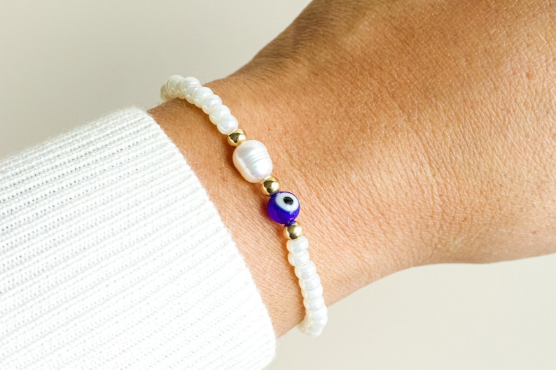 Bracelet œil protecteur, bracelet porte-bonheur, bracelet de protection, œil bleu protecteur, cadeau pour femme, cadeau pour maman, cadeau pour la fête des mères image 5