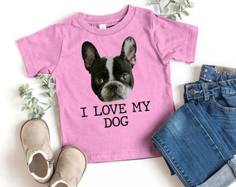 Benutzerdefinierte Hund Tshirt mit Text, benutzerdefinierte Kinder Tshirt, Geschenk für Hundeliebhaber, Hund Shirt, benutzerdefinierte Foto Shirt, benutzerdefinierte Kleinkind Shirt, Geschenk für Kinder
