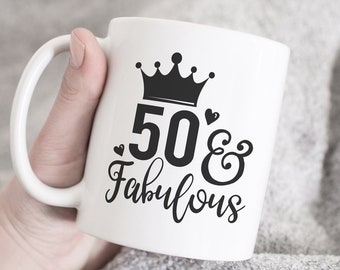 50 en fantastische mok, 50e verjaardagscadeau, 50e verjaardag, 50e verjaardagsmok, 50e verjaardagscadeau, vijftigste verjaardagsmok, vijftigste verjaardagscadeau