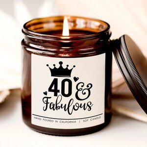40 and fabulous candle,  40th Birthday Gift, Birthday Gift for Her, Birthday Gift for Friend, candle for daddy, 40th Birthday candle