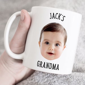 Custom photo and text mug,  custom birthday gift, Gift from grandma, face mug, custom photo mug, Personalized photo mug, custom mug
