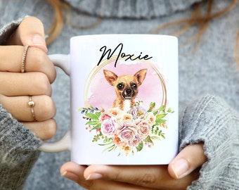 Chihuahua custom mug, Pet Coffee Mug, Dog Lover Gift, Chihuahua Dad Mug, Custom pet Mug, Pet Memorial gift, dog Portrait Mug, dog lover mug