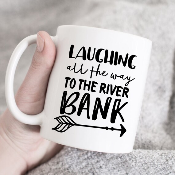 Lachend den ganzen Weg zum Flussufer Kaffeebecher, Geschenk für sie, Geschenk für ihn, Geschenk für Frau, Geschenk für Hubby, individuelle Keramik Tasse, Happy Mug