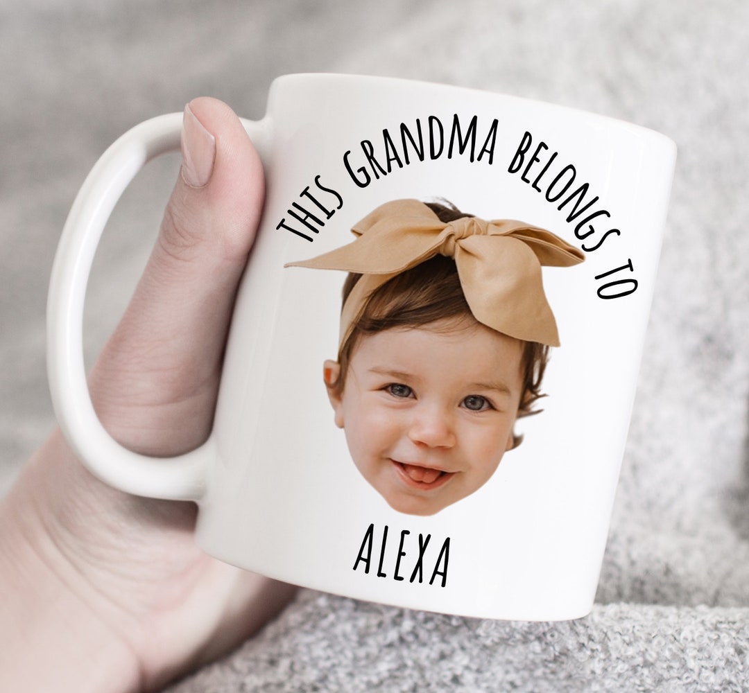 This Grandma Belongs to Mug, Custom Grandchild Mug, Face Cut Out Mug, Custom Gift for Grand