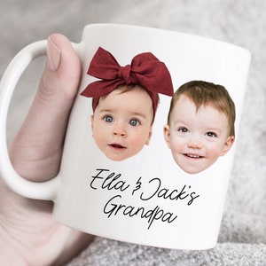 Taza de dos cara de bebé, regalo de foto personalizado, taza personalizada de cara de bebé, taza de nieto personalizada, taza personalizada del día del padre, taza de foto, taza de bebé personalizada
