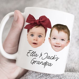 Due tazze per il viso del bambino, regalo fotografico personalizzato, tazza personalizzata per il viso del bambino, tazza personalizzata per il nipote, tazza personalizzata per la festa del papà, tazza fotografica, tazza personalizzata per il bambino