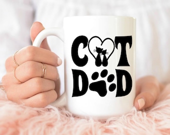 Taza Best Cat Dad Ever, Regalos Para Los Amantes De Los Gatos, Regalos