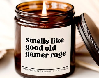 Smells like good old gamer rage candle, gaming candle, good game gift, candle for game lover, video game gifts, candle for friend