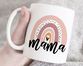 Taza de café Mama rainbow, Regalo de taza Mama para la nueva maternidad, Taza de café Mom, Primer Día de las Madres, Taza de café Mama Rainbow, Taza de café Mama
