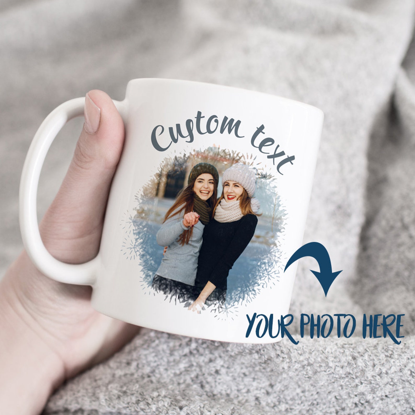Custom Coffee Mug With Your Photo and Text Personalized Gift Etsy