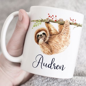 Faultier Tasse, Faultier Geschenk für Sie, Faultier Kaffeetasse, Faultier Liebhaber Geschenk, Kaffeetasse, personalisiertes Faultier Geburtstagsgeschenk