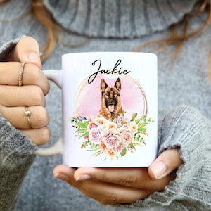 German shepherd dog mug, dog Mom Mug, Dog Lover Mug, Watercolor Dog Mug, German Shepherd Coffee Mug, Personalized German Shepherd Mug