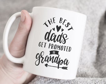 Los mejores papás son promovidos a taza de abuelo, taza de abuelo, taza de café de abuelos, regalo del Día del Padre, taza de abuelo nuevo, abuelo para ser taza